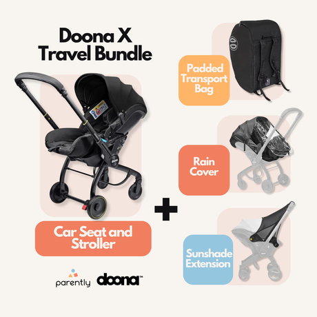Doona X Travel Bundle – Babyskydd, transportväska, solskydd och regnskydd