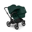 Parently_hyra_syskonvagn_donkey-6-double-bassinet-seat-fw-black-fern-green-complete-front-sides