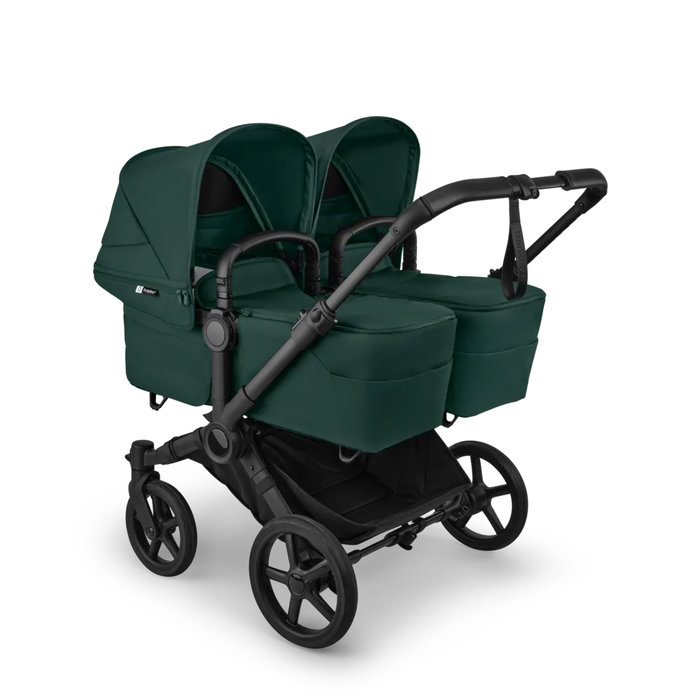 Bugaboo Donkey 6 Twin tvillingvagn Fern Green liggdelar från sidan